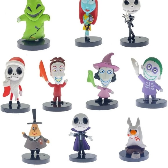 The Nightmare Before Christmas Action Figures 10 pieces new Jack Skellington - Picture 2 of 7